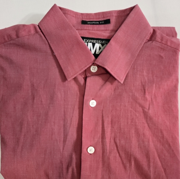 Express Other - Express Modern Fit Men's Medium Red Button Down Long Sleeve Dress Shirt.
